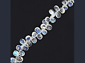 Picture of AA Blue Rainbow Moonstone 7x5mm Faceted Pear Shaped Briolettes Bead Strand