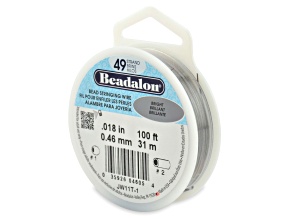 49 Strand Stainless Steel Bead Stringing Wire, .018 in, Bright, 100ft