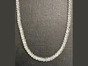 White Quartz Faceted 3.5x5-5x7.5MM Bead Strand with silver clasp, Approximately 16 Inches