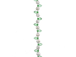 Crystal Lane DIY Opaque White Pears with Leaf 7" Glass Garden Bead Strand 14 Pieces