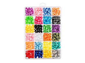John Bead 9mm Assorted Multicolors Plastic Crow Beads 600 Pieces