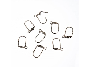John Bead 12x17mm Silver Stainless Steel Earring Lever Back 8 Pieces