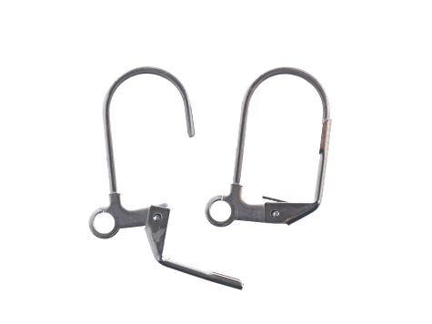 John Bead 12x17mm Silver Stainless Steel Earring Lever Back 8 Pieces