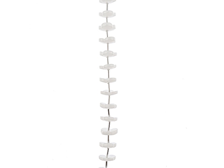 Crystal Lane DIY 13mm Opaque White Flower Caps 7" Glass Garden Bead Strand 20 Pieces
