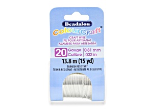 ColourCraft Wire, 20 gauge Silver Color, 15 yd spool