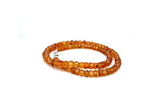 Spessartite Faceted Bead 5-7 mm Strand, approx 16 inches with clasp