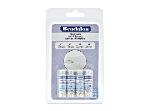 Crimp Tube Variety Pack, Size 1, 2, 3, 4, Silver Tone, 600 pc