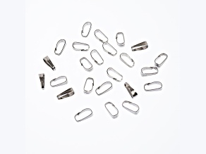 John Bead 6mm Silver Stainless Steel Pinch Bails 30 Pieces