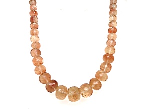 Red Sunstone Faceted 5X6.5-10X12.5MM Bead Strand with silver clasp, Approximately 14 Inches