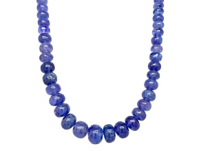 Tanzanite Rondelle 3.5X6-9.5X10.5MM Bead Strand with silver clasp, Approximately 14 Inches