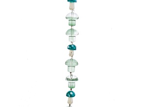 Crystal Lane DIY 13x14mm Green Mix Mushroom 7" Glass Garden Bead Strand 11 Pieces