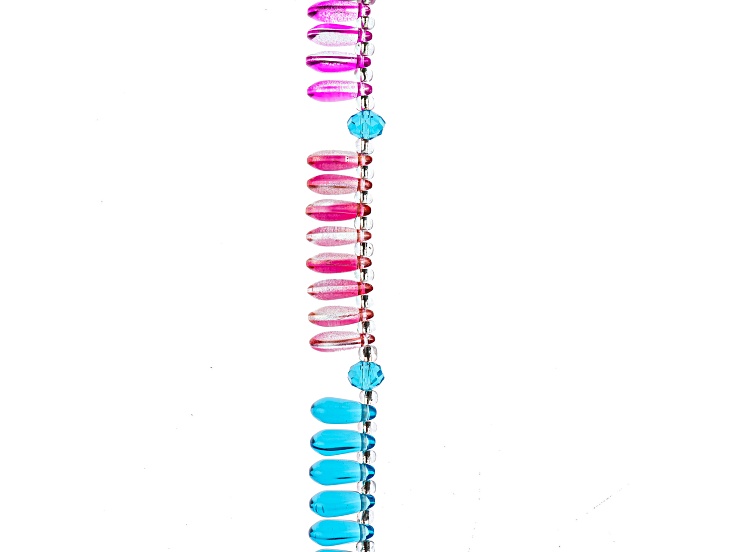 Crystal Lane DIY 8x14mm Assorted Mix Teardrop Leaf 7" Glass Garden Bead Strand 24 Pieces