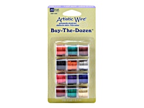 Artistic Wire 20 gauge Buy-The-Dozen, Asst silver plated tarnish resistant colors, 3yd, 12 spools