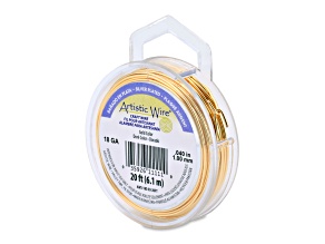 Artistic Wire, 18 ga, Silver Plated Tarnish Resistant Colored Copper Craft Wire, Gold Color, 20ft