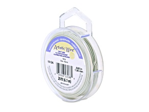 Artistic Wire, 18 ga, Silver Plated Tarnish Resistant Colored Copper Craft Wire, White, 20ft