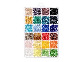 John Bead 6x5mm Assorted Multicolors Glass Crystal Beads 1200 Pieces