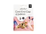 John Bead Must Have Findings 4.5x9mm Gold Tone Brass Cord End Caps 12 Pieces