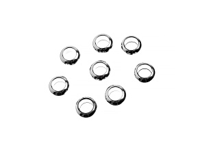 John Bead 10x5mm Silver Stainless Steel Donut Spacer Beads 8 Pieces
