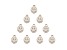 10-Piece Sweet & Petite White Happy Face Small Gold Tone Enamel Charms