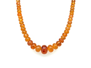 Spessartite Rondelle 3X5-7X10.5MM Bead Strand with silver clasp, Approximately 16 Inches
