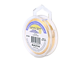 Artistic Wire, 26 ga, Silver Plated Tarnish Resistant Colored Copper Craft Wire, Gold Color, 30yd
