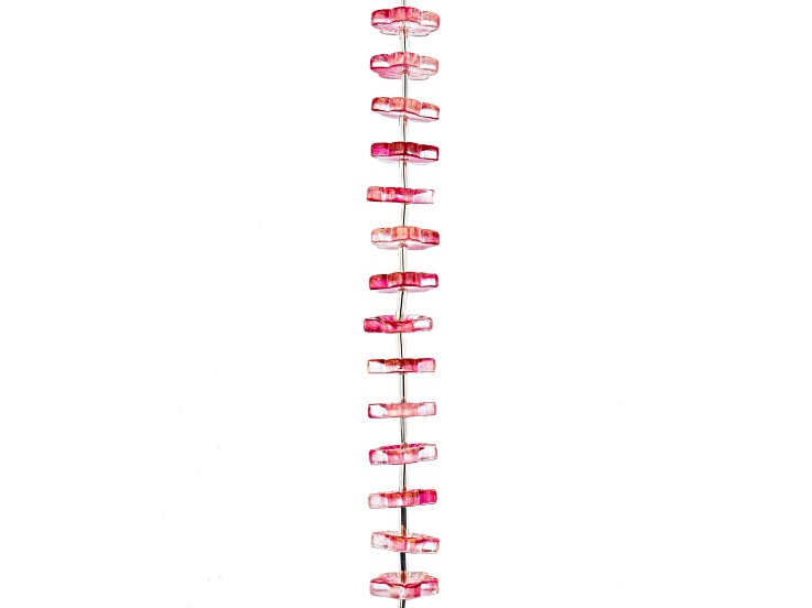 Crystal Lane DIY 13mm Red Flower Caps 7" Glass Garden Bead Strand 23 Pieces
