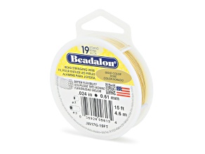 19 Strand Bead Stringing Wire, .024 in, Gold Color, 15 ft