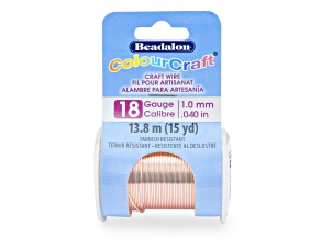ColourCraft Wire, 18 gauge Rose Gold Color Silver Plated Tarnish Resistant, 10 yd spool