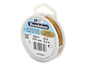 49 Strand Stainless Steel Bead Stringing Wire, .024 in, Satin Gold, 30ft