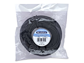 Rubber Tubing, 4.0 mm, Black, 25 m