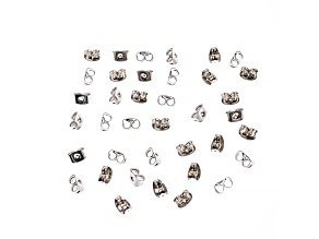 John Bead 6x4.5mm Silver Stainless Steel Earring Clutch 50 Pieces