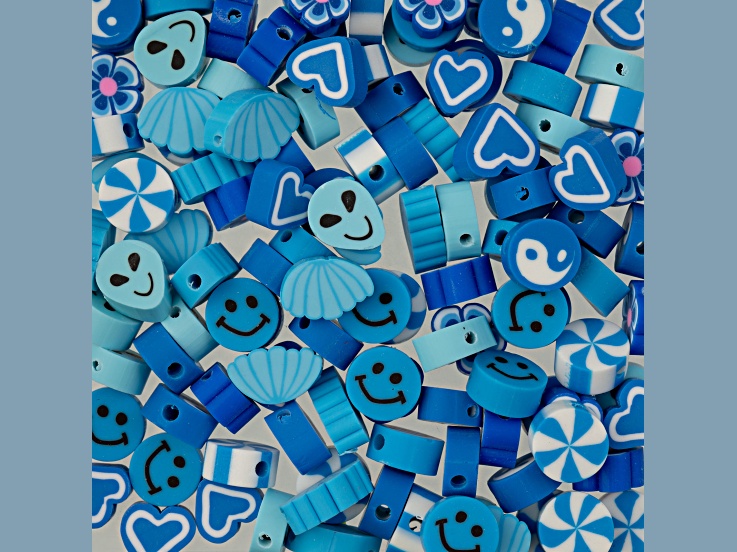 John Bead 1mm Blue Polymer Clay Beads 120 Pieces