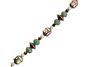 Crystal Lane DIY Assorted Glass Metal Hematite Patina Buddha 7" Designer Bead Strand