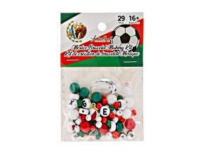 John Bead Mexico Patriotic Glass Beads with Charm Friendship Bracelet Jewelry Making Kit 29 Pieces
