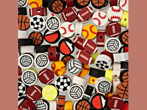 John Bead 1mm Sports Polymer Clay Beads 120 Pieces
