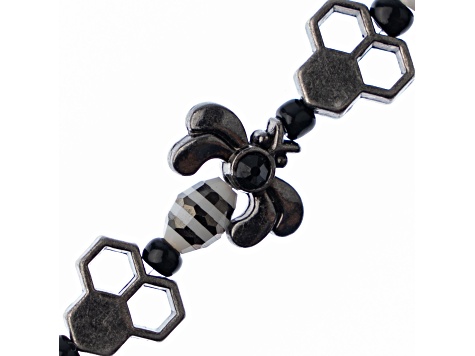 John Bead 5 inch Black & White with Gunmetal Honeycomb & Bees Bead Strand -  1WWHMG | JTV.com