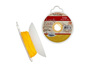 John Bead Lovely Knots 1mm Yellow Chinese Knotting Cord with Bobbin 50yds