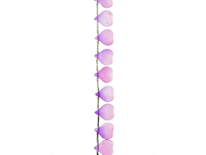Crystal Lane DIY 12x14mm Purple Heart Petals 7" Glass Garden Bead Strand 13 Pieces