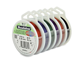 7 Strand Stainless Steel Bead Stringing Wire, 6-Pack, .015 in, Asst Colors, 30 ft