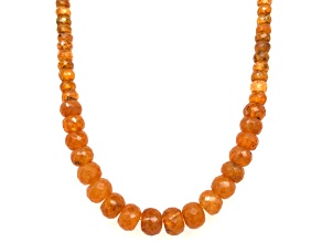 Spessartite Faceted 3X5-8X6MM Bead Strand with silver clasp, Approximately 16 Inches