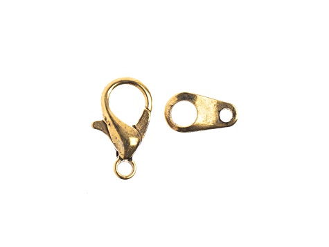 John Bead Must Have Findings 12mm Antique Gold Tone Iron Lobster Clasp Set 10 Pieces