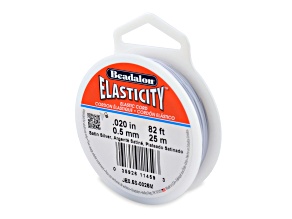 Elasticity® Stretch Cord, 0.5 mm, Satin Silver Tone, 25 m
