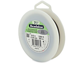 7 Strand Stainless Steel Bead Stringing Wire, .015 in, Bright, 1000ft