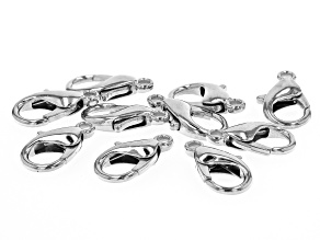 Lobster Claw Clasp Set of 10 in Silver Tone appx 14mm