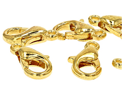 Lobster Claw Clasp Set of 10 in Gold Tone appx 12mm