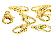 Lobster Claw Clasp Set of 10 in Gold Tone appx 14mm