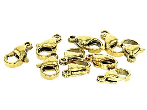18k Gold over Stainless Steel Lobster Clasps appx 10mm Size appx 9 Pieces Total