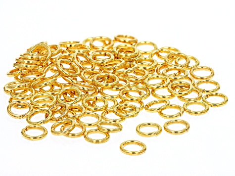 Jump Rings Round Shape Gold Tone appx 8mm 100 Pieces Total