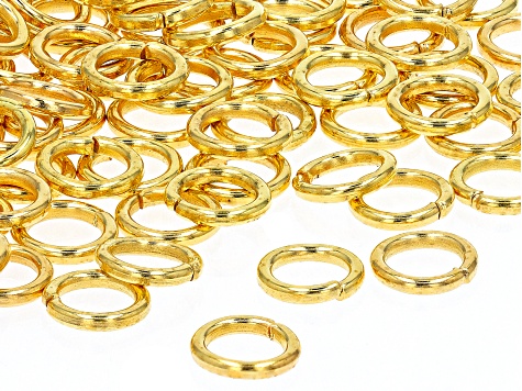Jump Rings Round Shape Gold Tone appx 8mm 100 Pieces Total