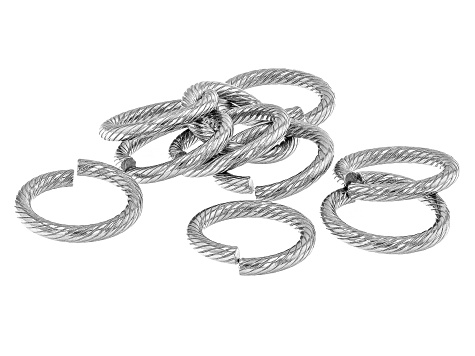 Stainless Steel Twisted Textured Jump Rings appx 15mm Size Appx 10 Pieces Total